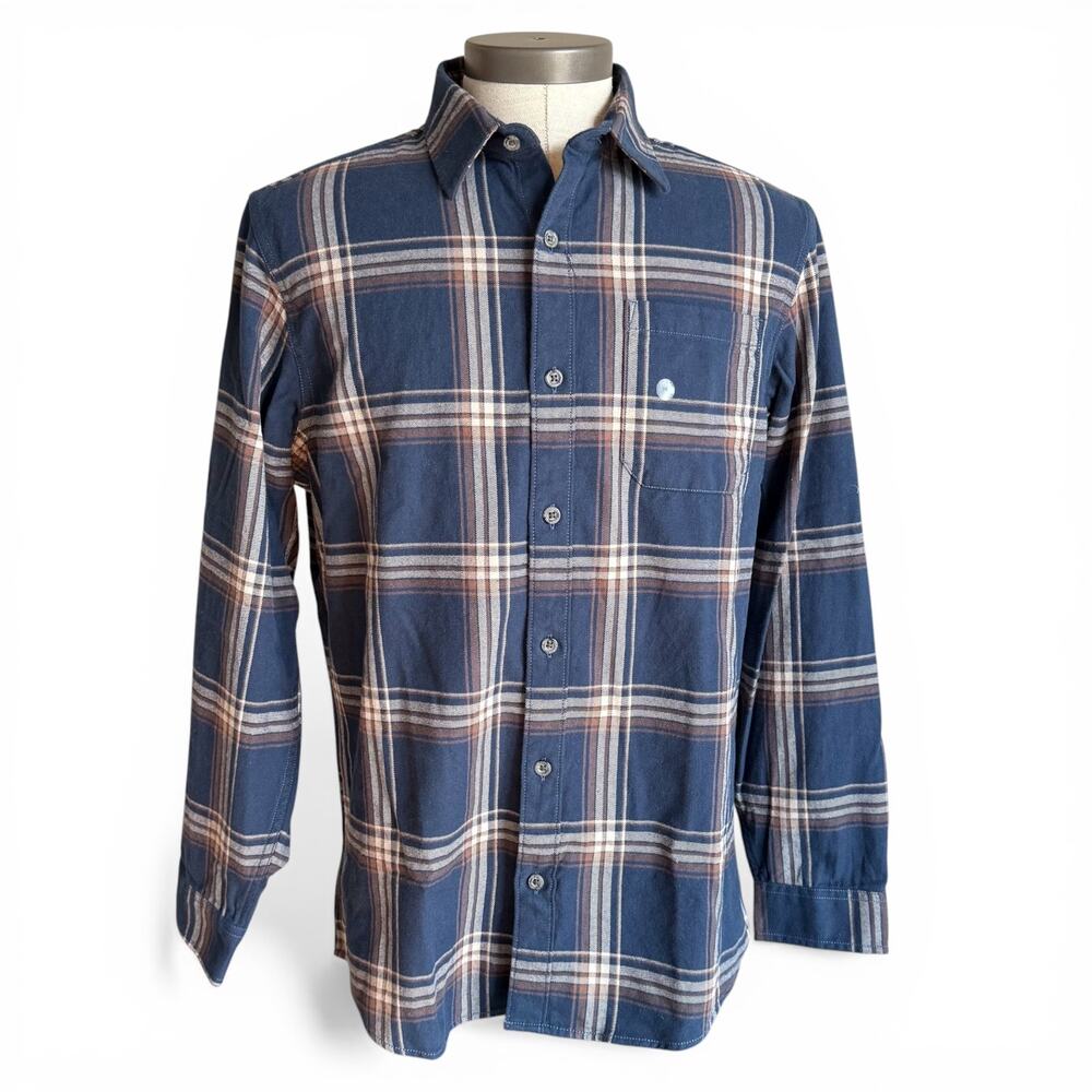 Eddie Bauer Eddie’s Favorite Flannel Shirt Men’s Med Blue Plaid Button Down NWT